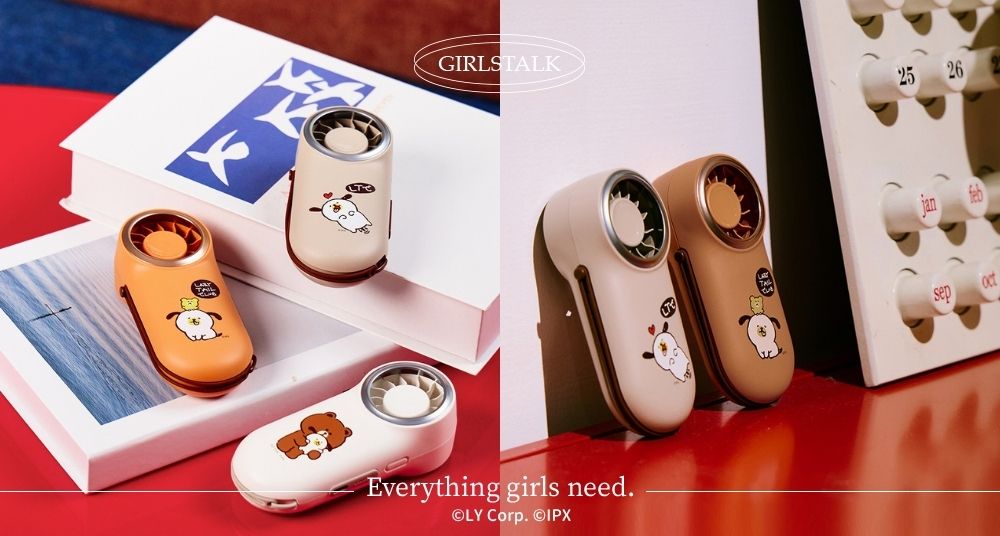 夏天包包必備！LINE FRIENDS「LAZY TAIL CLUB 迷你風扇」萌翻登場，3 款療癒配色太可愛♡