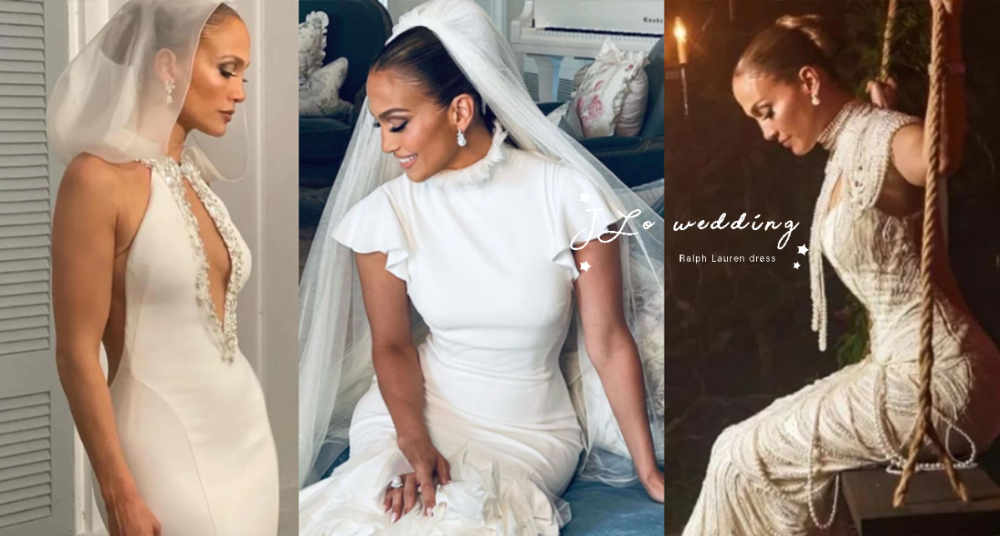 J.Lo、小班婚宴上3套火辣婚紗曝光，手工縫製絕美珍珠、水晶超奢華，總價超過1.2億！