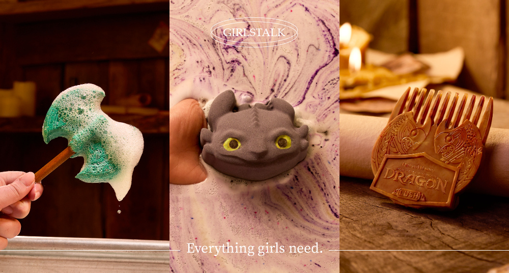 沒牙陪你一起泡澡！LUSH x 《馴龍高手》限定聯名系列登場，戈伯梳子、斧頭泡泡浴芭、香氛皂超可愛
