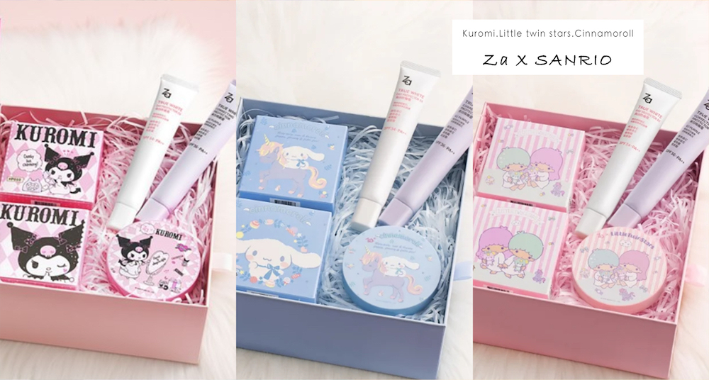少女心噴發！「Za X三麗鷗」聯名限定禮盒：大耳狗、酷洛米、雙子星超可愛粉餅，還有偽素顏神器可愛又實用～