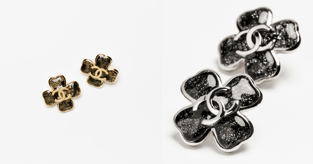 CHANEL雙C Logo花朵耳針耳環，建議售價NT$25,