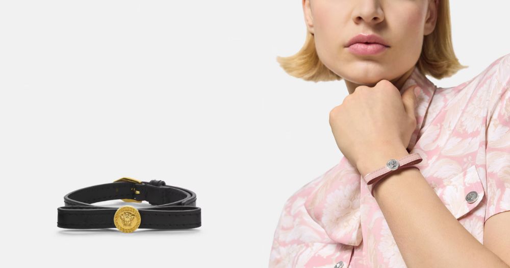 Versace Gianni絲帶皮革手鍊，建議售價NT$10