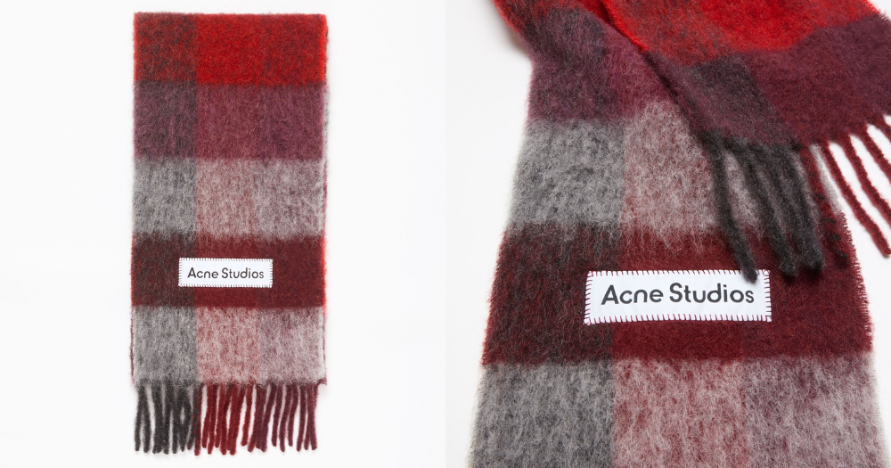 Acne Studios馬海毛格紋圍巾，建議售價NT$11,