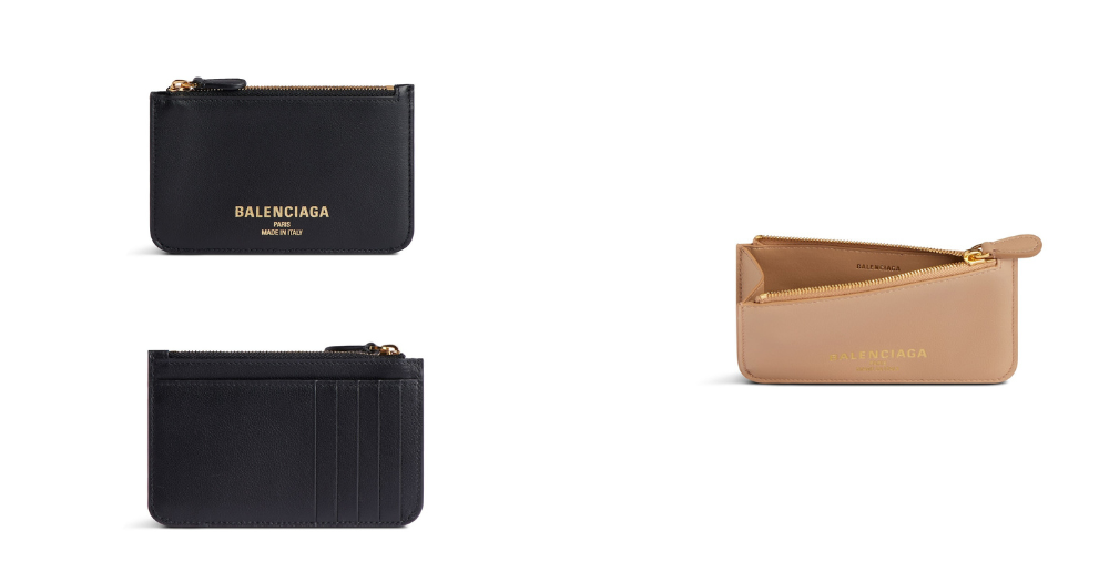 Balenciaga Cash 2.0 黑色長硬幣與卡包，建