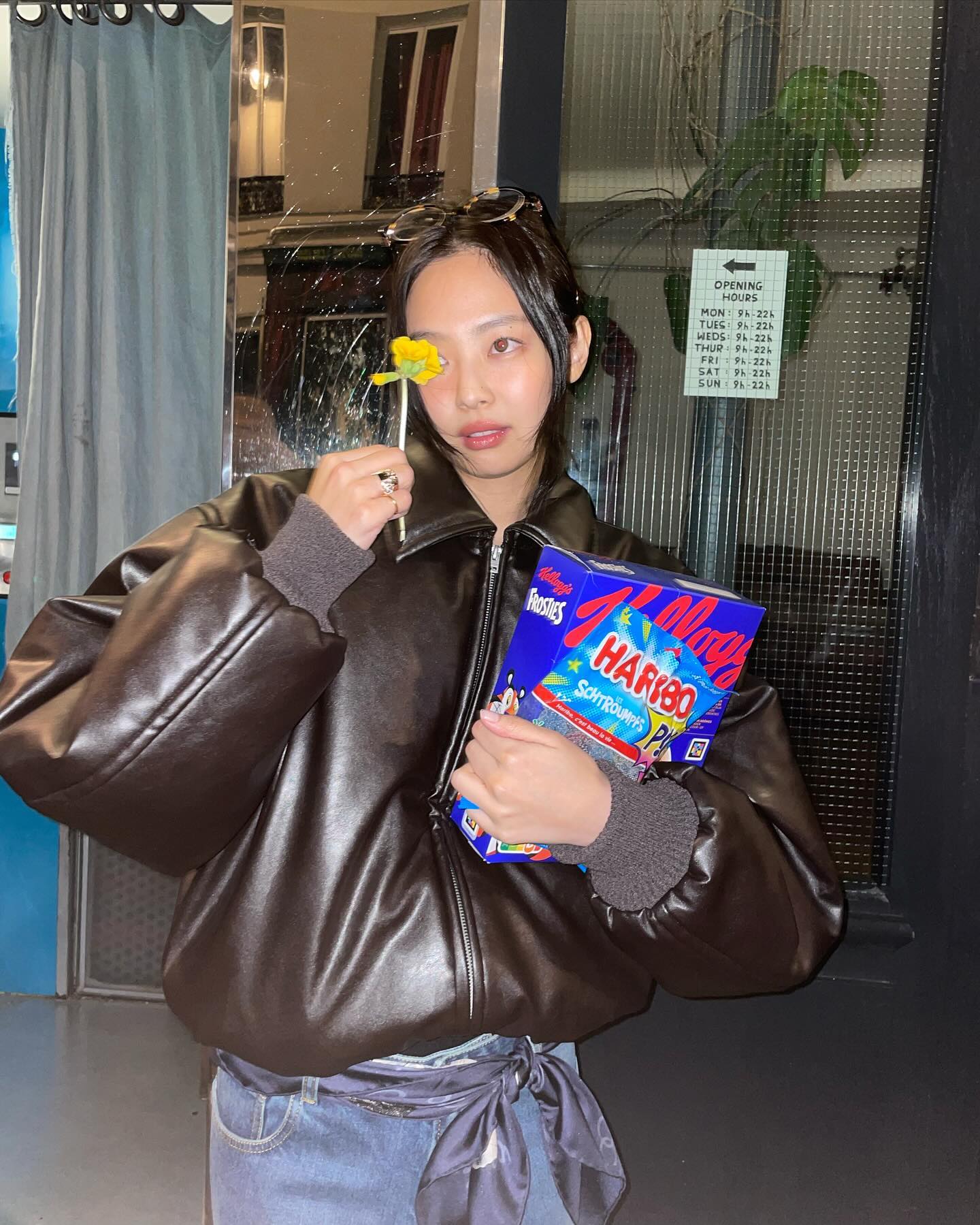Acne Studios加厚針織皮夾克