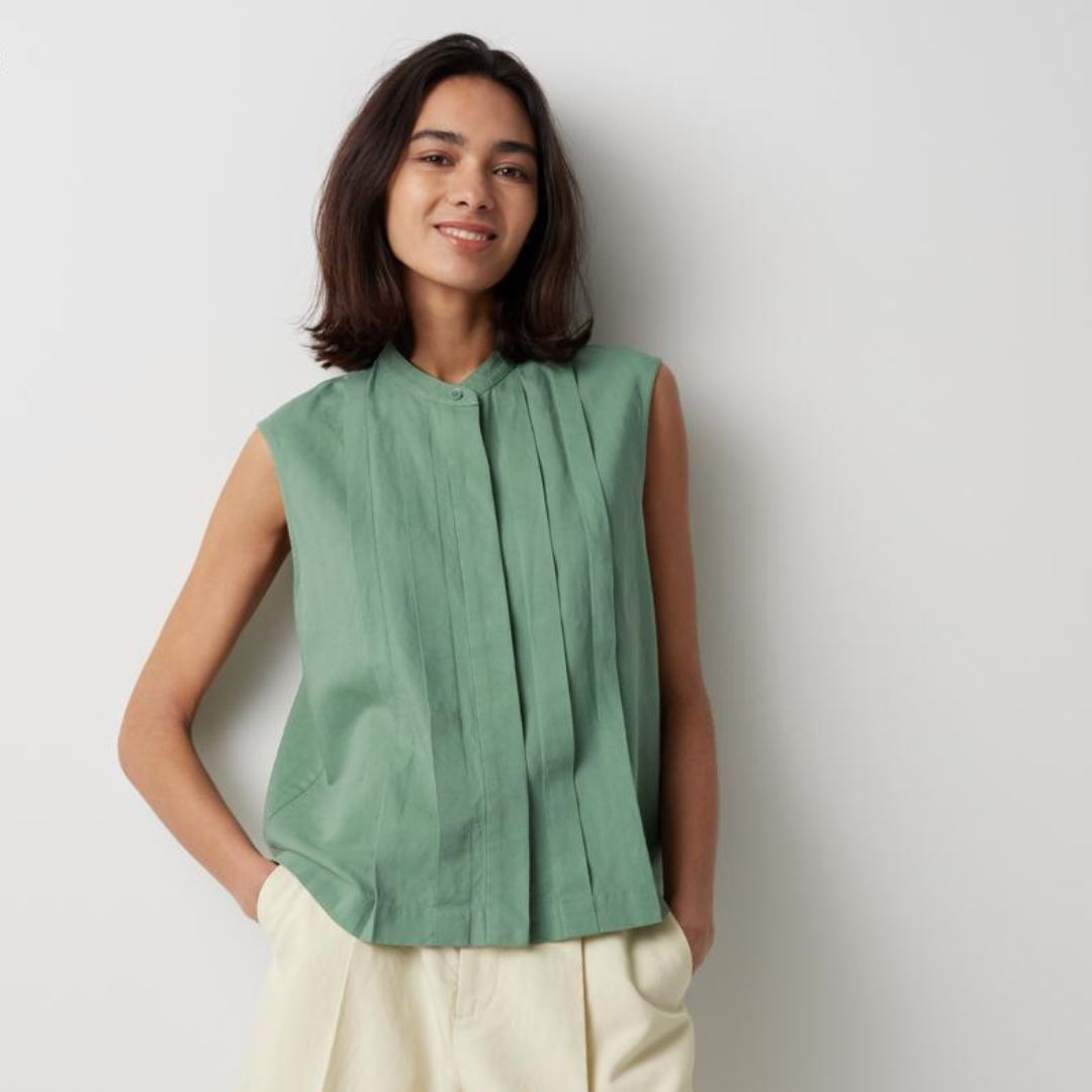 UNIQLO亞麻混紡無袖上衣