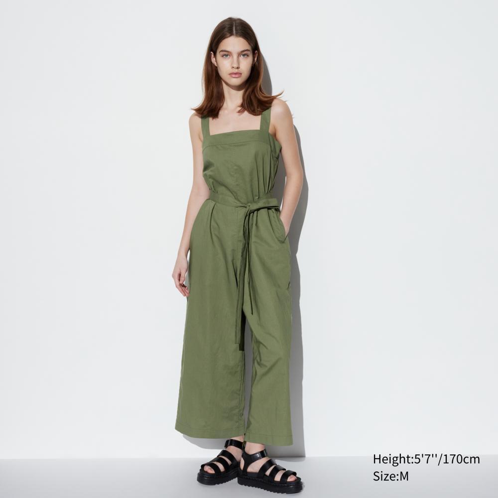 UNIQLO亞麻混紡連身褲