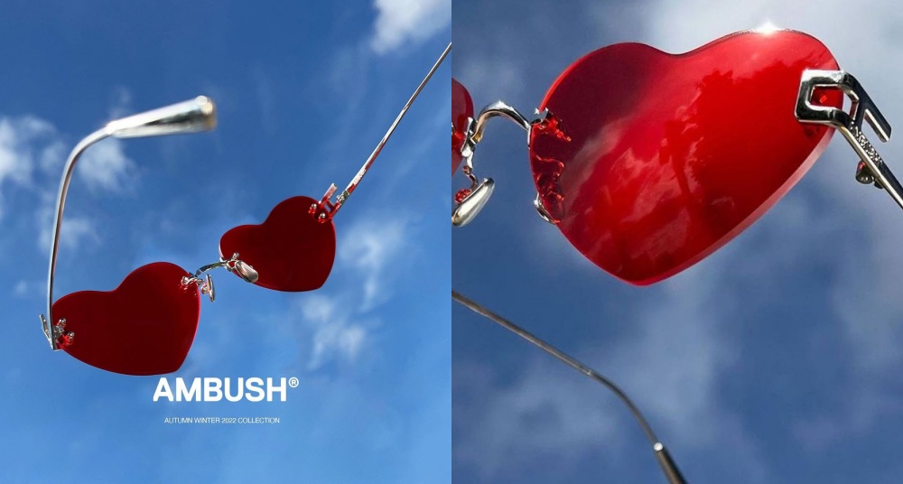眼裡都是愛！AMBUSH推出超萌「愛心造型」太陽眼鏡，雙邊愛心讓你越戴越可愛♡