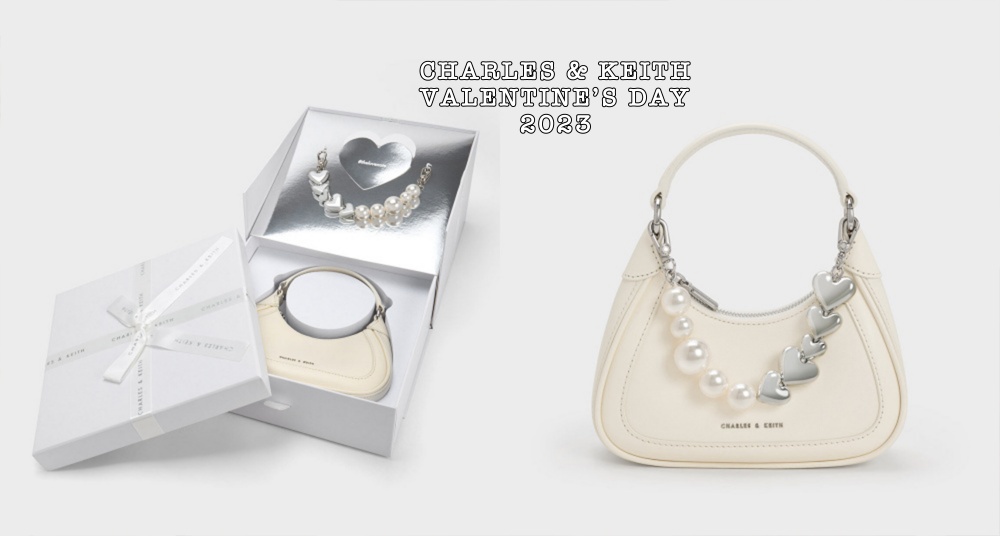 情人節限定！CHARLES & KEITH 「愛心珍珠鏈包禮盒」限量開賣，銀色愛心＋珍珠耐看又百搭！