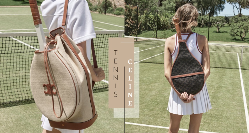 CELINE 2023全新夏季網球系列登場，絕美老花網球拍套組、帆布網球單肩包套超想要～