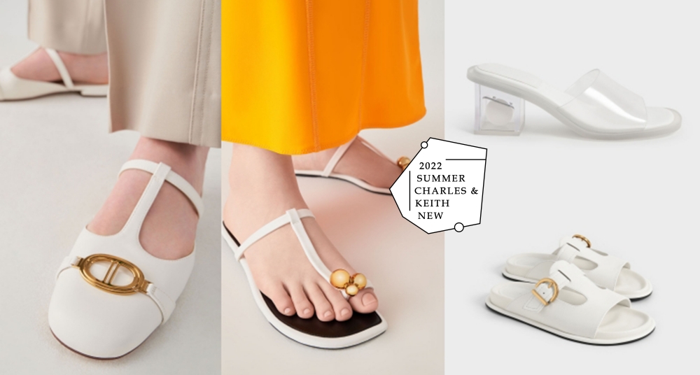 CHARLES & KEITH 6雙白色系涼鞋/拖鞋推薦！平底、高跟、透明、編織皮革，清爽耐看又好穿！