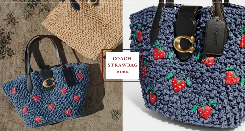 草莓刺繡太Q！COACH 2022 春夏全新草編包開賣，超可愛水果刺繡托特包、肩背包每款都想要
