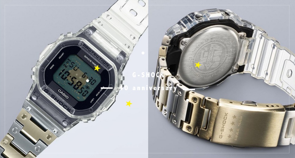 透明x金屬錶帶太好看！G-SHOCK 40周年推出多款新系列錶款，人氣蛙王、極光錶款還有女孩必收透明系列～