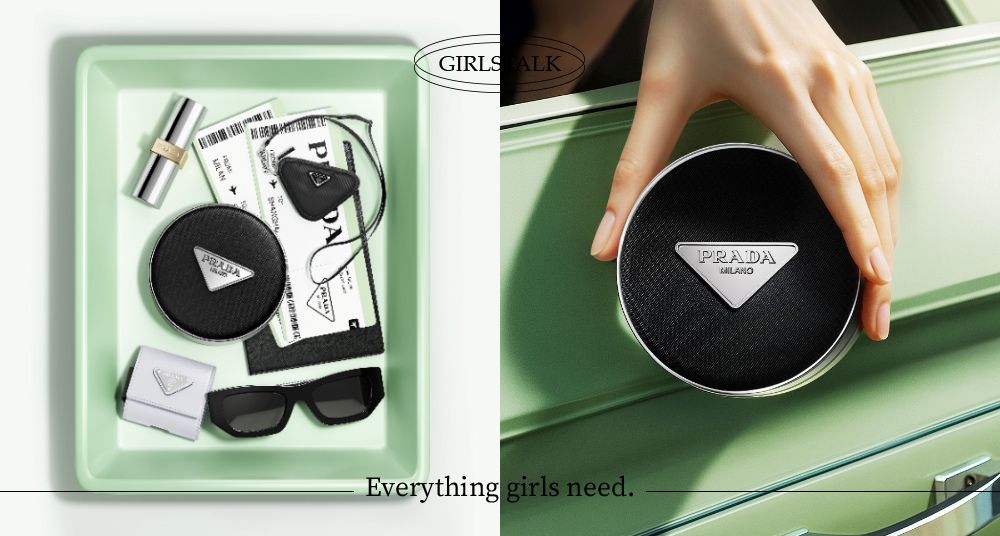 精品女孩的新日常！PRADA「原生霧光尼龍氣墊粉餅」登場！四款色選＋高訂香氛 每一次補妝都好時尚！