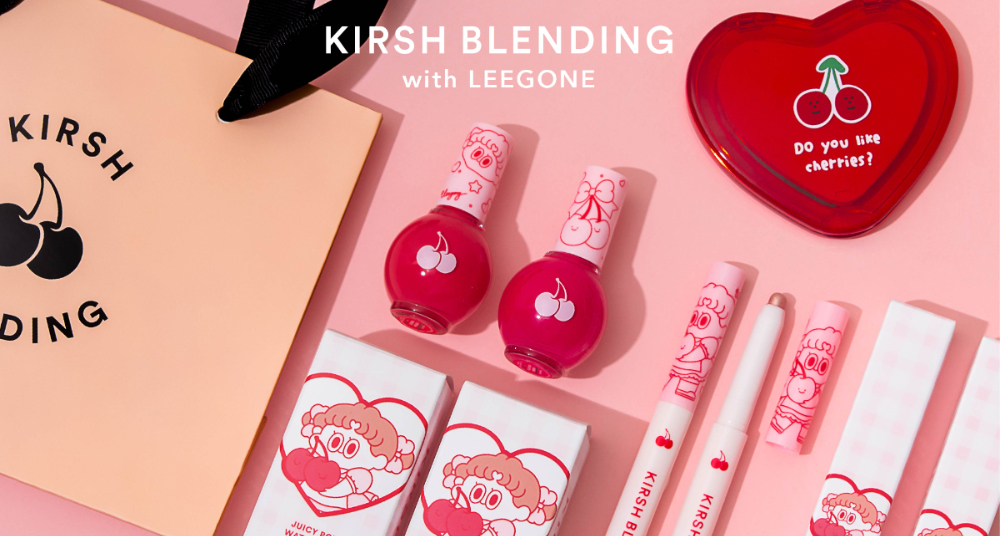 韓系櫻桃彩妝品牌「KIRSH BLENDING」攜手插畫家「LEEGONG」推出聯名彩妝，完全櫻桃加乘可愛爆擊