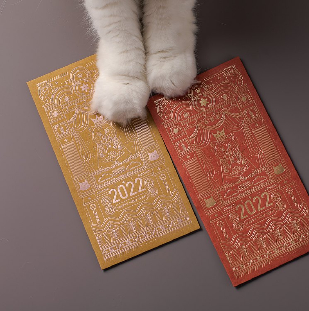 2022虎年質感燙金華麗紅包袋 6入NT$ 250