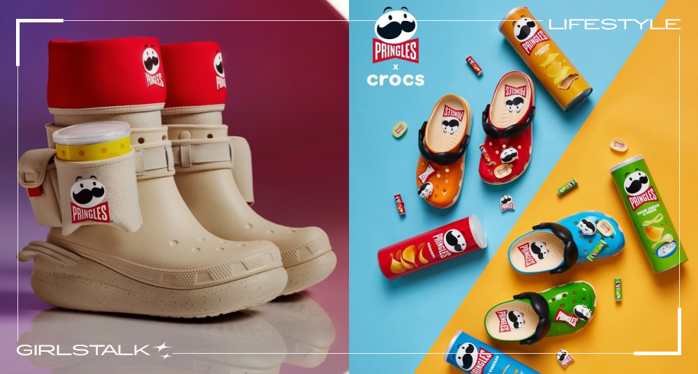 CROCS攜手Pringles品客聯名推「洋芋片厚底靴」！靴子側邊可以放洋芋片、品客洞洞鞋4款口味台灣開賣！