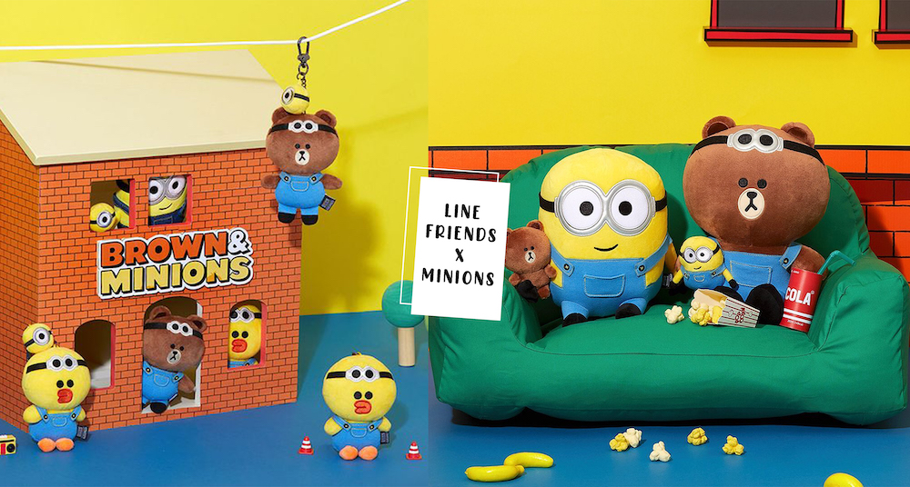 地表最可愛聯名♡LINE FRIENDS×小小兵超萌登場！熊大、莎莉穿上吊帶褲變身「小黃人」真的太欠買！
