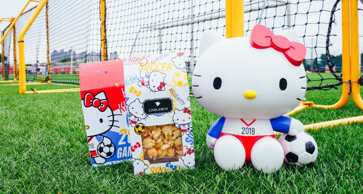 Hello Kitty瘋世足瘋世足，Unicorn要請妳一起來可愛踢爆米花