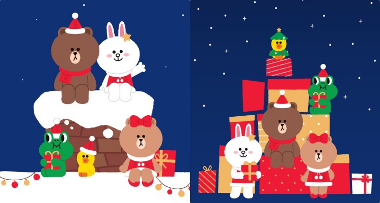 LINE FRIEND聖誕節限定桌布快收藏！換上聖誕服裝的熊大＆莎莉真的可愛值爆表啊♡