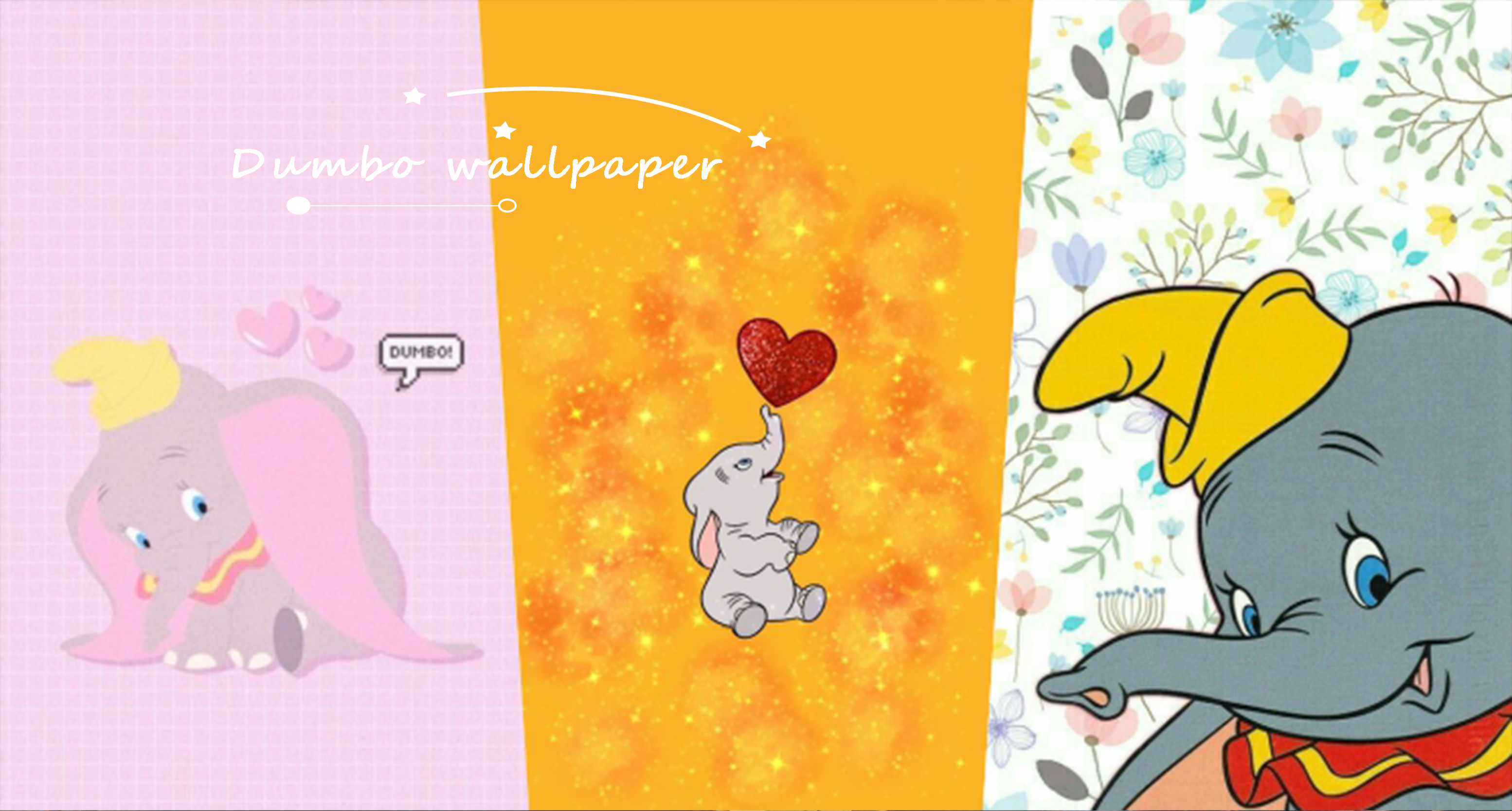 從今天開始就讓小飛象飛入妳的手機裡～換上小飛象桌布，讓妳療癒一整天♡, image size:3108x1667