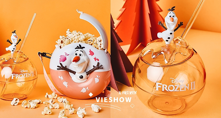 不只可愛還質感爆棚！威秀推出《冰雪奇緣2》周邊，超夢幻「雪寶造型爆米花桶」、「雪寶水晶杯」冰雪粉每樣必收啊！