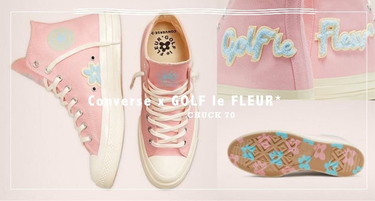 這雙完全我的菜！Converse x GOLF 粉嫩小花Chuck70可愛新作，佈滿小花圖形的鞋底可愛炸♡