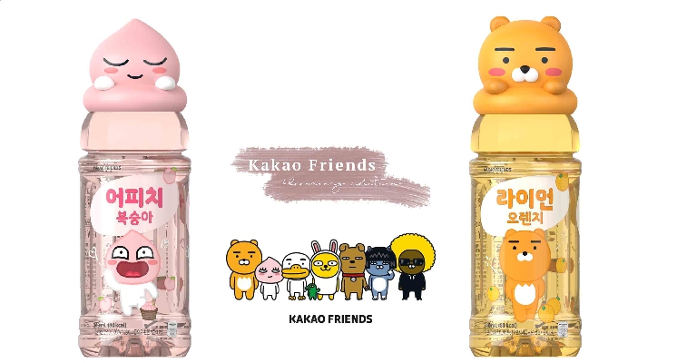 Ryan瓶蓋公仔萌翻！Kakao Friends造型飲品療癒開賣，Apeach陪你喝涼涼～