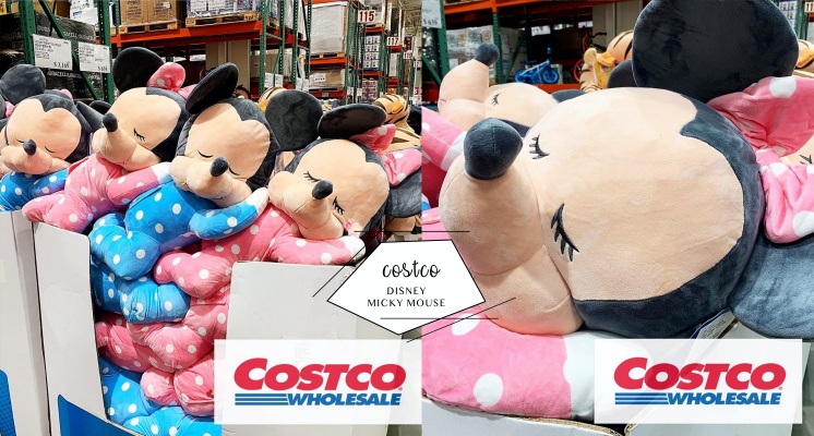 Costco「米奇、米妮趴睡玩偶」Q萌開賣！點點睡衣+睡眼惺忪表情就是不起床，550元就能抱回家～