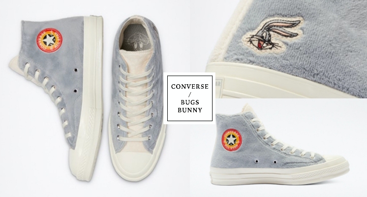 Converse這波聯名太Q！Converse X Bugs Bunny 毛絨兔寶寶帆布鞋，灰藍色毛絨＋兔寶寶根本欠收藏！